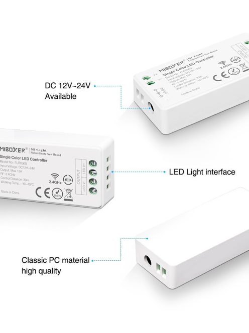 2,4G MiLight egyszínű fényerőszabályzó (FUT036S)