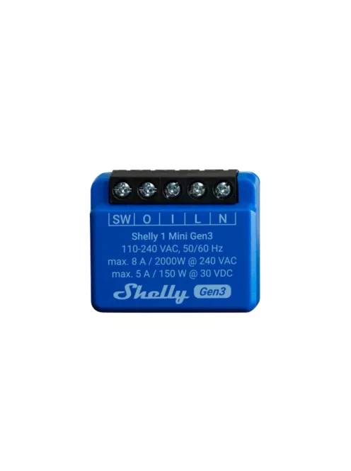 Shelly 1 Mini GEN3, egy áramkörös WiFi + Bluetooth okosrelé ( ALL-REL-PLUSMINI1-R3)