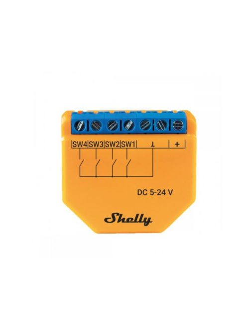 Shelly PLUS i4 DC WiFi-s, okos vezeték nélküli kapcsoló-modul