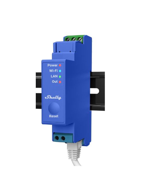 Shelly PRO 1 DIN-sínre szerelhető WiFi + Ethernet kompatibilis, 16A okosrelé, feszültségmentes kapcsolásra is