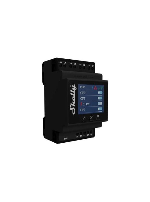 Shelly Pro 4PM fogyasztásmérős WiFi-s okosrelé (ALL-REL-PRO4PM)