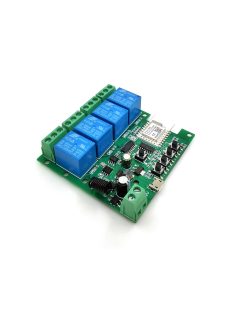   SmartWise 5V-32V négy áramkörös, Zigbee + RF NO/NC okosrelé, kontakt kapcsolással, impulzus üzemmóddal (SMW-REL-532V-4RF-ZB)