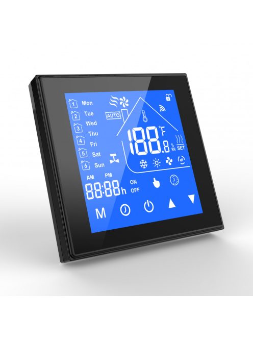 SmartWise WiFi-s okos termosztát, eWeLink app kompatibilis, 'A' típus (5A), fekete