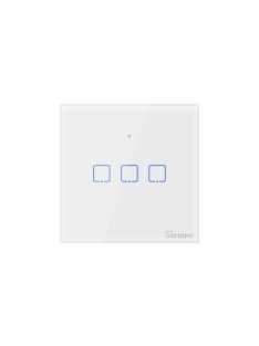   Sonoff TX T1 EU 3C WiFi + RF vezérlésű, távvezérelhető, érintős hármas csillár villanykapcsoló (fehér) (SON-KAP-TXT13)