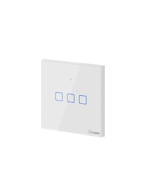 Sonoff TX T1 EU 3C WiFi + RF vezérlésű, távvezérelhető, érintős hármas csillár villanykapcsoló (fehér) (SON-KAP-TXT13)