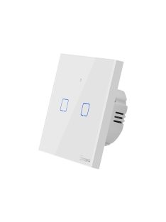   Sonoff TX T0 EU 2C WiFi vezérlésű, távvezérelhető, érintős dupla/csillár villanykapcsoló (fehér)