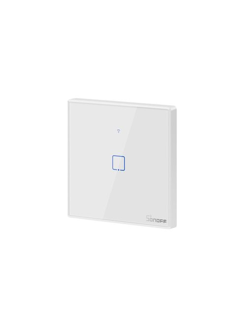 Sonoff TX T2 EU 1C WiFi + RF vezérlésű, távvezérelhető, érintős villanykapcsoló (fehér, kerettel) (SON-KAP-TXT21)