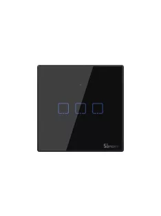   Sonoff TX T3 EU 3C WiFi + RF vezérlésű, távvezérelhető, érintős hármas csillár villanykapcsoló (fekete) (SON-KAP-TXT33)