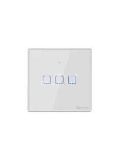   Sonoff TX T2 EU 3C WiFi + RF vezérlésű, távvezérelhető, érintős hármas csillár villanykapcsoló (fehér, kerettel) (SON-KAP-TXT23)
