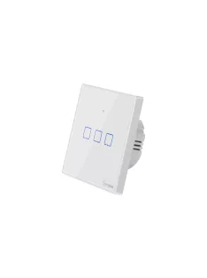   Sonoff TX T2 EU 3C WiFi + RF vezérlésű, távvezérelhető, érintős hármas csillár villanykapcsoló (fehér, kerettel) (SON-KAP-TXT23)