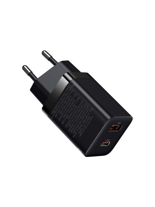 Baseus Super Si Pro gyorstöltő USB + USB-C 30W (fekete)