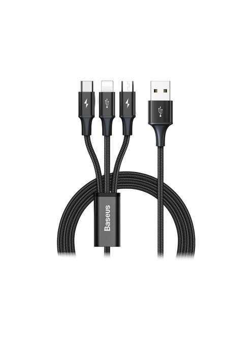 Baseus Rapid Series 3 az 1-ben USB-kábel 1,2 m (Fekete)