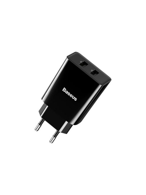 Baseus speed mini dual U adapter, 2x USB, 2A, 10,5 W (fekete)