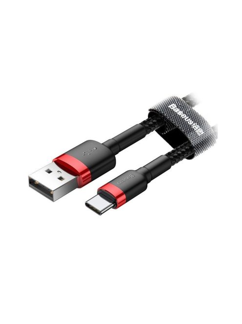 Baseus Cafule USB-USB-C 3A kábel 0,5 m (piros-fekete)