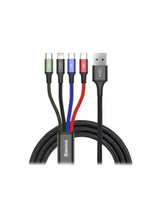   Baseus Fast 4 az 1-ben USB-kábel 2xUSB-C / Lightning / Micro 3,5A 1,2 m (fekete)