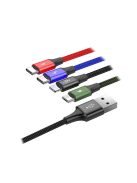 Baseus Fast 4 az 1-ben USB-kábel 2xUSB-C / Lightning / Micro 3,5A 1,2 m (fekete)