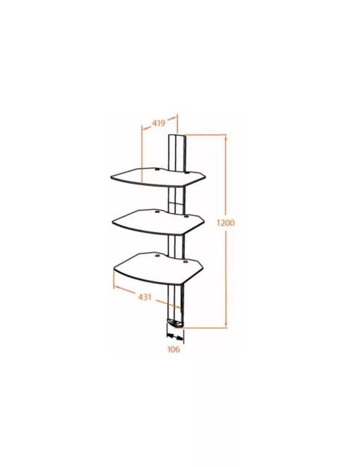 Omnimount Tria 3 fali állvány - fekete
