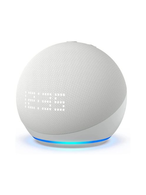 Amazon Echo Dot 5th Gen órával fehér