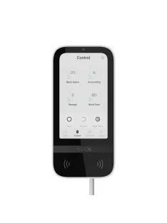   Ajax Keypad TouchScreen Fibra 5" érintőképernyős kezelő; vezetékes; kártyaolvasóval fehér