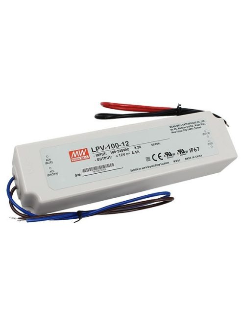 MW LPV-100-12 IP67 190x52x37 mm 12V DC