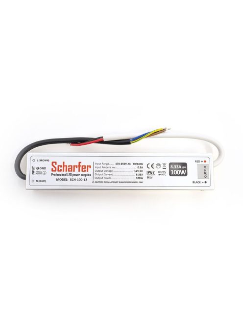 Scharfer 100W 12V 8,33A IP67 LED tápegység