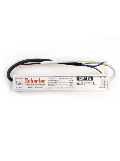 Scharfer 45W 12V 3,75A IP67 LED tápegység