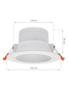 CEILINE III DOWNLIGHT 230V 15W IP44 150x80mm NW