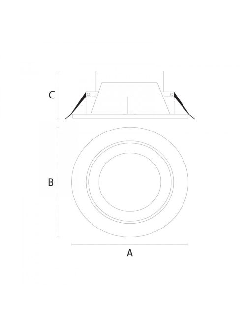 CEILINE III LED DOWNLIGHT 230V 15W 150X80mm WW