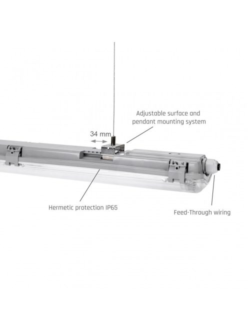 LIMEA LED SLIM Fénycső armatúra 2x60 IP65