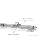 LIMEA LED Fénycső armatúra SLIM 2x120 IP65 