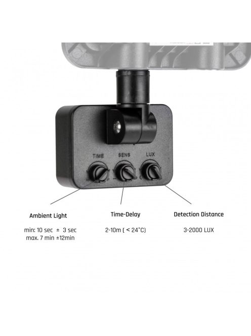 NOCTIS LUX 2 SMD 230V 10W IP44 CW fekete mozgásérzékelős