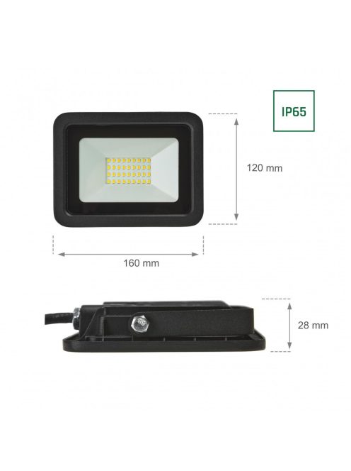 NOCTIS LUX 2 SMD 230V 30W IP65 CW fekete