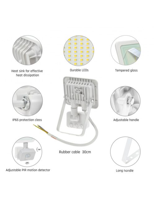 NOCTIS LUX 2 SMD 230V 10W IP44 CW fehér mozgásérzékelős