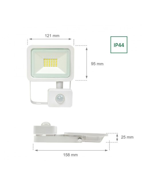 NOCTIS LUX 2 SMD 230V 20W IP44 CW fehér mozgásérzékelős (SLI029042CW_CZUJNIK)