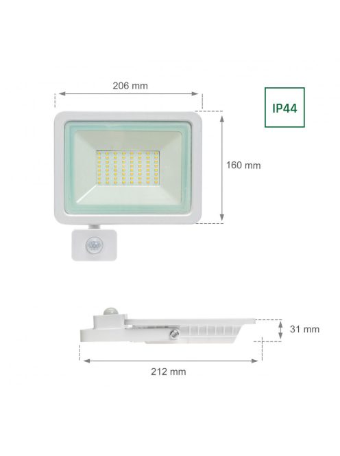 NOCTIS LUX 2 SMD 230V 50W IP44 CW fehér mozgásérzékelős