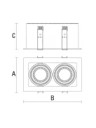 MODERN DAY GU10 IP20 93X180mm / max 2x10W