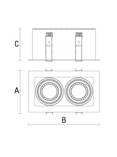 MODERN DAY GU10 IP20 93X180mm / max 2x10W