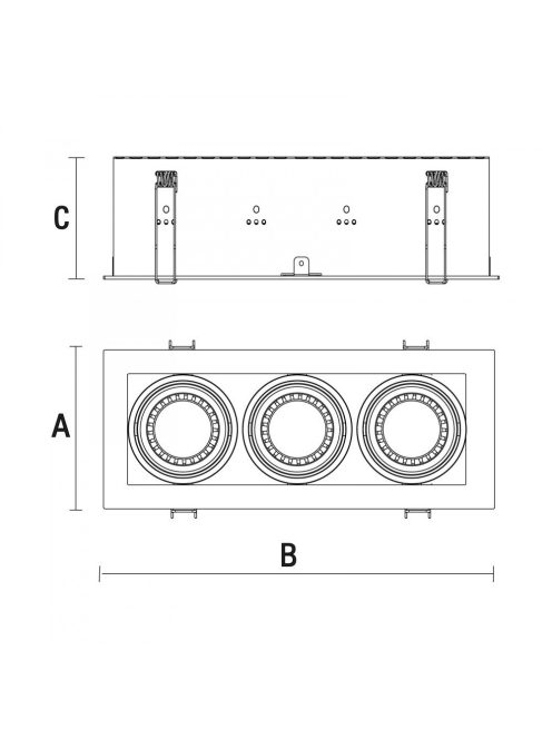 MODERN DAY GU10 IP20 93X275mm / max 3x10W