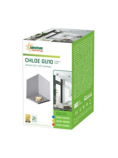 CHLOE GU10 IP20 négyszögletes ezüst állítható
