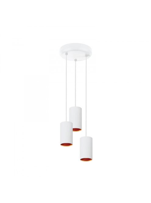 CHLOE GU10 x3 IP20  pendant lamp FEHÉR golden kerek base