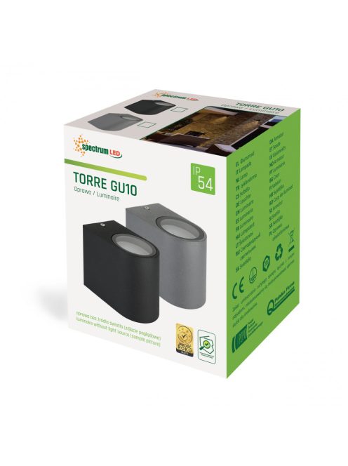 TORRE GU10 IP54 80x66x95mm / max 6W SZÜRKE