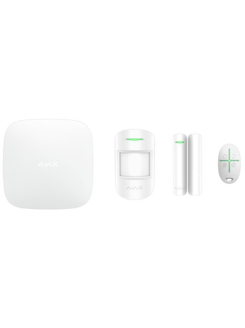 Ajax HUB Plus WiFi kompatibilis riasztóközpont szett fehér eszközökkel