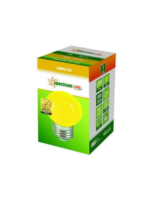 LED Kisgömb E27 230V 1W sárga (WOJ11798)