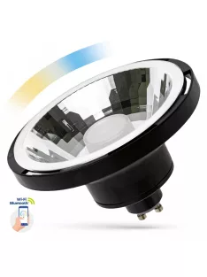  LED AR111 GU10 230V 10W SMD 30° CCT+DIMM WI-FI/BT SMART fekete házas