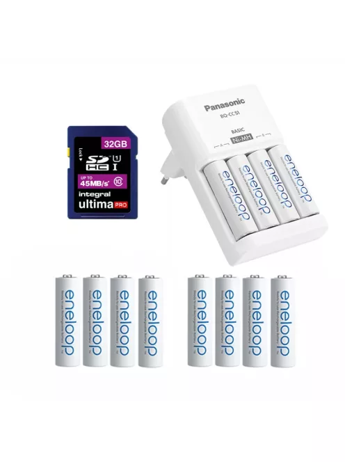 Vadkamera kiegészítő szett (Eneloop 2000 mAh AA akku x 12 + töltő + 32GB SD)