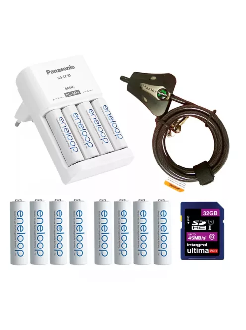 Vadkamera kiegészítő szett (Eneloop 2000 mAh AA akku x 12 + töltő + 32GB SD + Python 8mm)